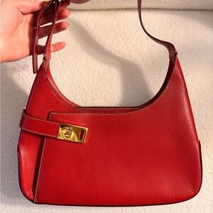 Salvatore Ferragamo Gancini-Buckled Asymmetric Leather Shoulder Bag